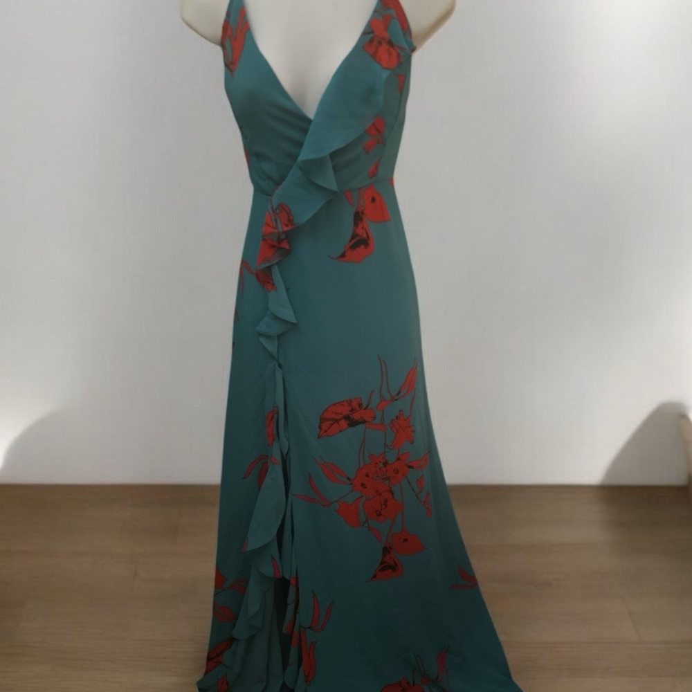 LUXXEL Maxi Dress size L, backless flowy floor legnth